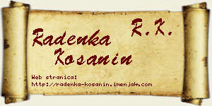 Radenka Košanin vizit kartica
